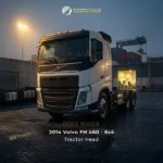 Inspected used trucks at a commercial vehicle yard in Dubai