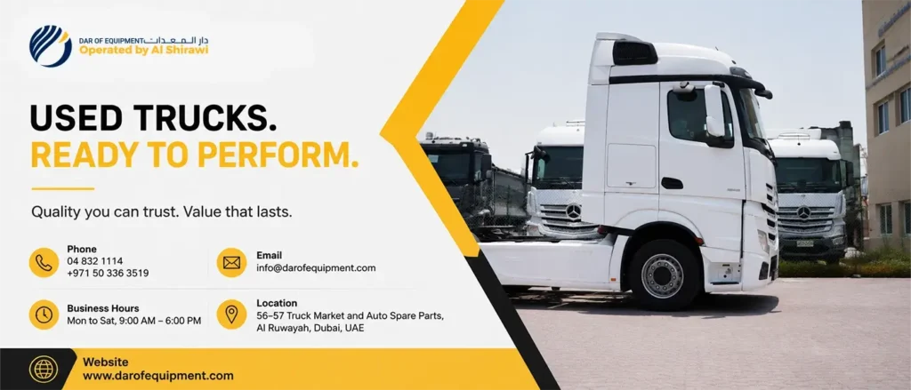 Mercedes used trucks for sale for UAE logistics fleets